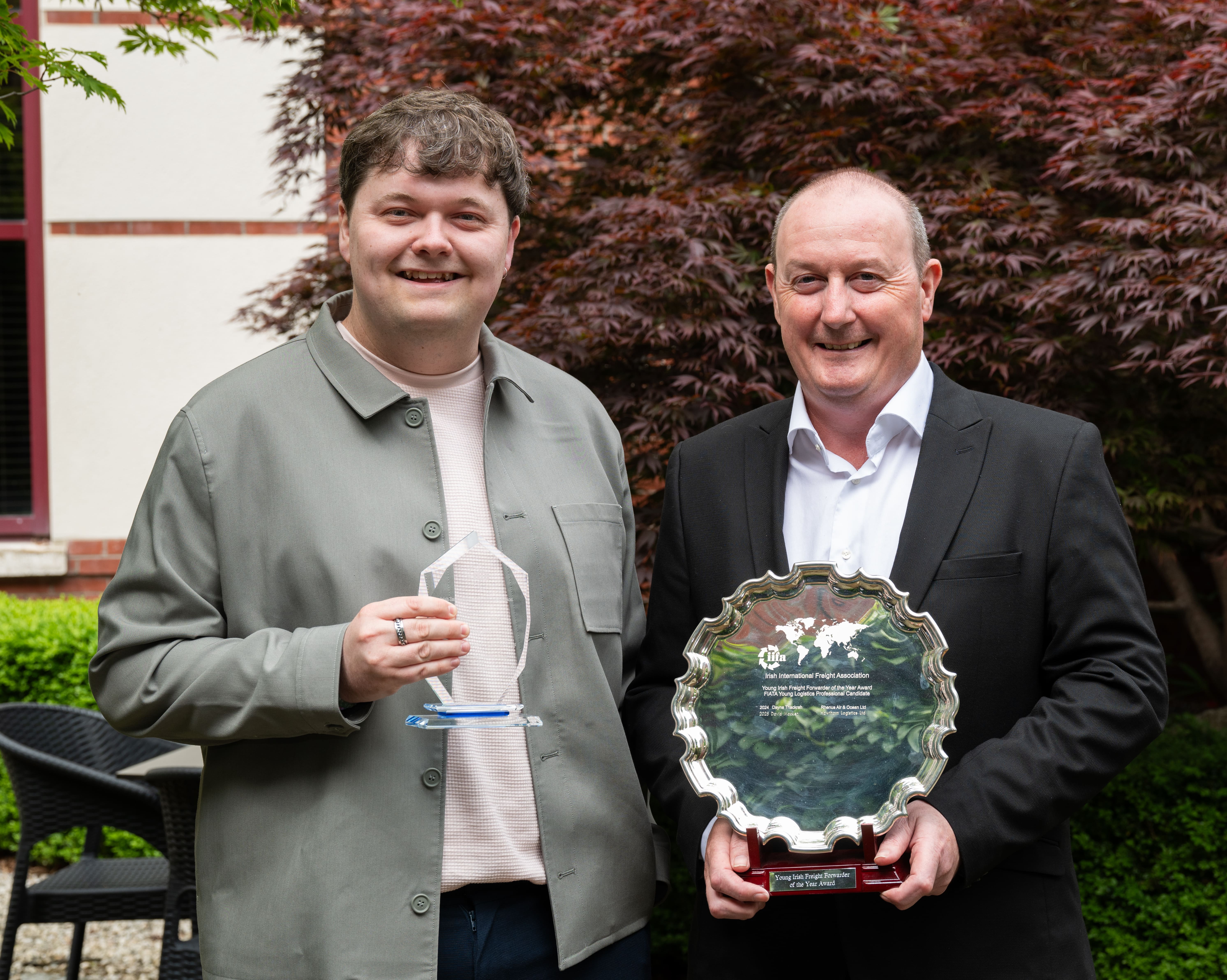 David Macken receiving recognition after winning Young Irish Freight Forwarder of the Year 2025